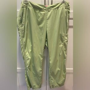 Koi Kathy Peterson Scrub Pants Womens Large Chartreuse Stretch Utility Nurse